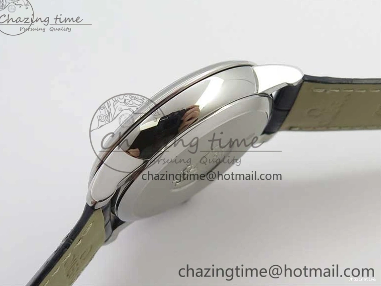 0215 Timeless De Ville Prestige Real PR SS ZF 1:1 Best Edition Gray Dial Blue Markers on Blue Leather Strap MIYOTA 7936